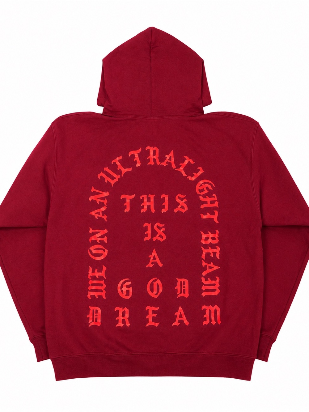 Yeezy Men's Maroon Graphic Crewneck Hoodie